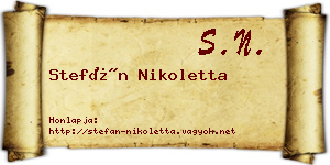 Stefán Nikoletta névjegykártya
