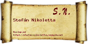 Stefán Nikoletta névjegykártya